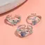 JULYHOT 3 Cái / bộ Nhẫn Trái Tim Opal Màu Xanh Thời Trang Cho Nữ Hoa Mở Nhẫn Đính Đá Ngón Tay Tiệc Cưới Hợp Thời Trang Bé Gái Trang Sức Massivedeals