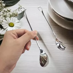 Bigapple 2 Chiếc Thép Không Gỉ Tay Cầm Dài Thìa Cà Phê Cho Kem Món Tráng Miệng Trà Bộ Đồ Ăn RDG