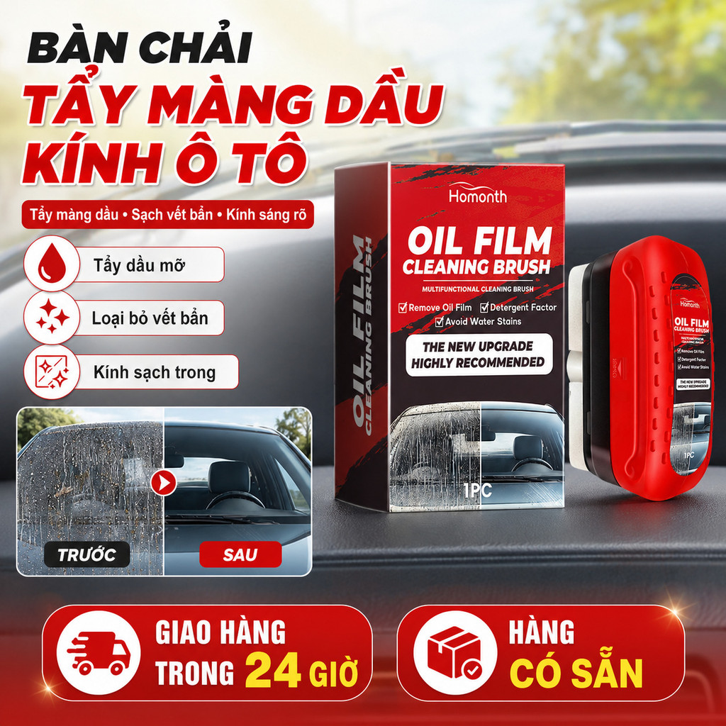 🔥Giá sốc🔥Dung dịch vệ sinh kính ô tô mạnh mẽ, bàn chải rửa kính nội thất, chất tẩy dầu mỡ, chất tẩy vết bẩn 120ml