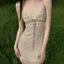 Đầm dây đeo hoa ngọt ngào mùa hè cổ chữ V có dây buộc eo hẹp Slim-fit Slimmer Look Seaside