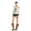 Áo thun dài tay phong cách châu Á Graffiti rách một vai Dây đeo lưng Dark Niche Slim-Fit Hot Girl Top