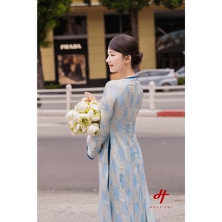 Áo dài cách tân nữ cao cấp, màu sắc nhã nhặn, thiết kế tôn dáng mặc lễ tết, đi tiệc | Áo dài Hoài Thị