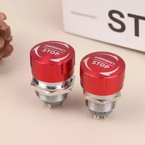 GE 16 / 19 / 22mm 1NO1NC Nút dừng khẩn cấp bằng kim loại Công tắc tự mất Phong cách siêu ngắn Công tắc dừng khẩn cấp chống nước VN