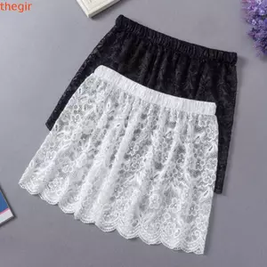 THEGIRL8B An Toàn Underskirt Slips, Hight Eo Underskirt Ren Petticoat, Lưới Hoa Ngọt Ngào Màu Trơn Lót Petticoat Thu Đông