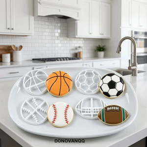 DONOVANQQ Khuôn Nướng Bánh Chủ Đề Thể Thao, DIY Bóng Đá Bóng Đá Hình Bánh Quy Cắt, Quà Tặng Sáng Tạo Gia Đình Cắt Khuôn Bánh Quy Cắt Đồ Dùng Nhà Bếp