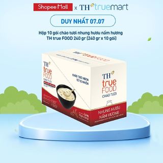 [LIVESTREAM] Hộp 10 gói cháo tươi nhung hươu nấm hương TH true FOOD 240 gr (240 gr x 10 gói)