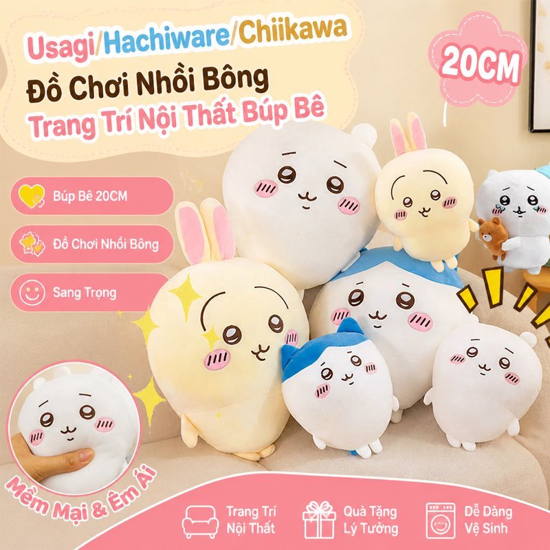 Usagi/Hachiware/Chiikawa,Đồ Chơi Nhồi Bông Trang Trí Nội Thất Búp Bê,Búp Bê  20CM Đồ Chơi Nhồi Bông Sang Trọng