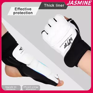 JASMINE Taekwondo Da Chân Găng Tay Sparring Karate Mắt Cá Chân Bảo Vệ Thiết Bị Đấm Bốc Võ Thuật Bảo Vệ Chân So Người Lớn Kid JASMINE