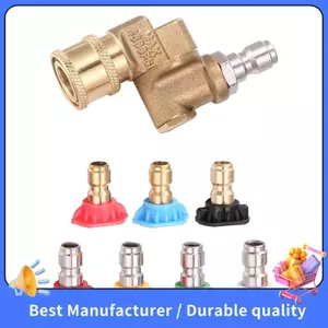 Đầu phun máy rửa áp suất công suất đa năng và khớp nối bộ chuyển đổi trục kết nối nhanh 180 độ với 5 góc xoay, Bộ đầu phun xà phòng và rửa tia, 1 / 4 Inch, 2,5 Gpm