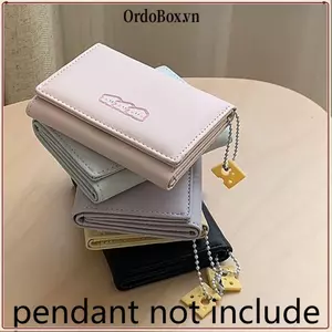 Ví đựng tiền xu ORDOBOX, Thẻ tín dụng mặt dây chuyền phô mai INS Holoder, Ví đựng thẻ da PU 3 lần đơn giản dành cho bé gái Quà tặng học sinh
