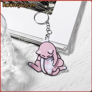 ROOMYCO Mặt dây chuyền mèo vui nhộn dễ thương, Móc khóa mèo trứng xoay được, Phụ kiện túi kéo chơi hoạt hình mèo lừa chơi đồ chơi trứng