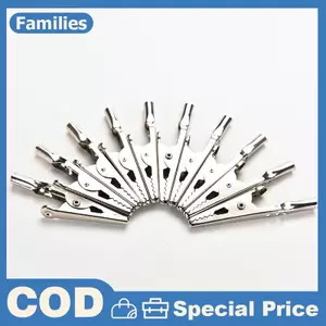 10x Thép không gỉ Cá sấu Cá sấu Kẹp thử nghiệm Cáp dẫn vít Đầu dò cố định