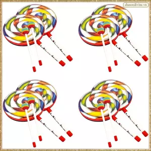 Nhạc cụ Orff 8 Gói Trống Lollipop 6Inch Đạo cụ khiêu vũ Nhạc cụ gõ Trống tay Đồ chơi giáo dục mầm non