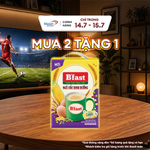 Thực phẩm bổ sung sữa hạt ngũ cốc B'fast Canxi hộp x 40gói x 25gr