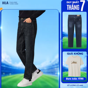 Quần Jeans Nam HLA Xanh Đậm Cao Cấp - Cotton Co Giãn, Giữ Form Thoải Mái, Bền Màu Và Tôn Dáng