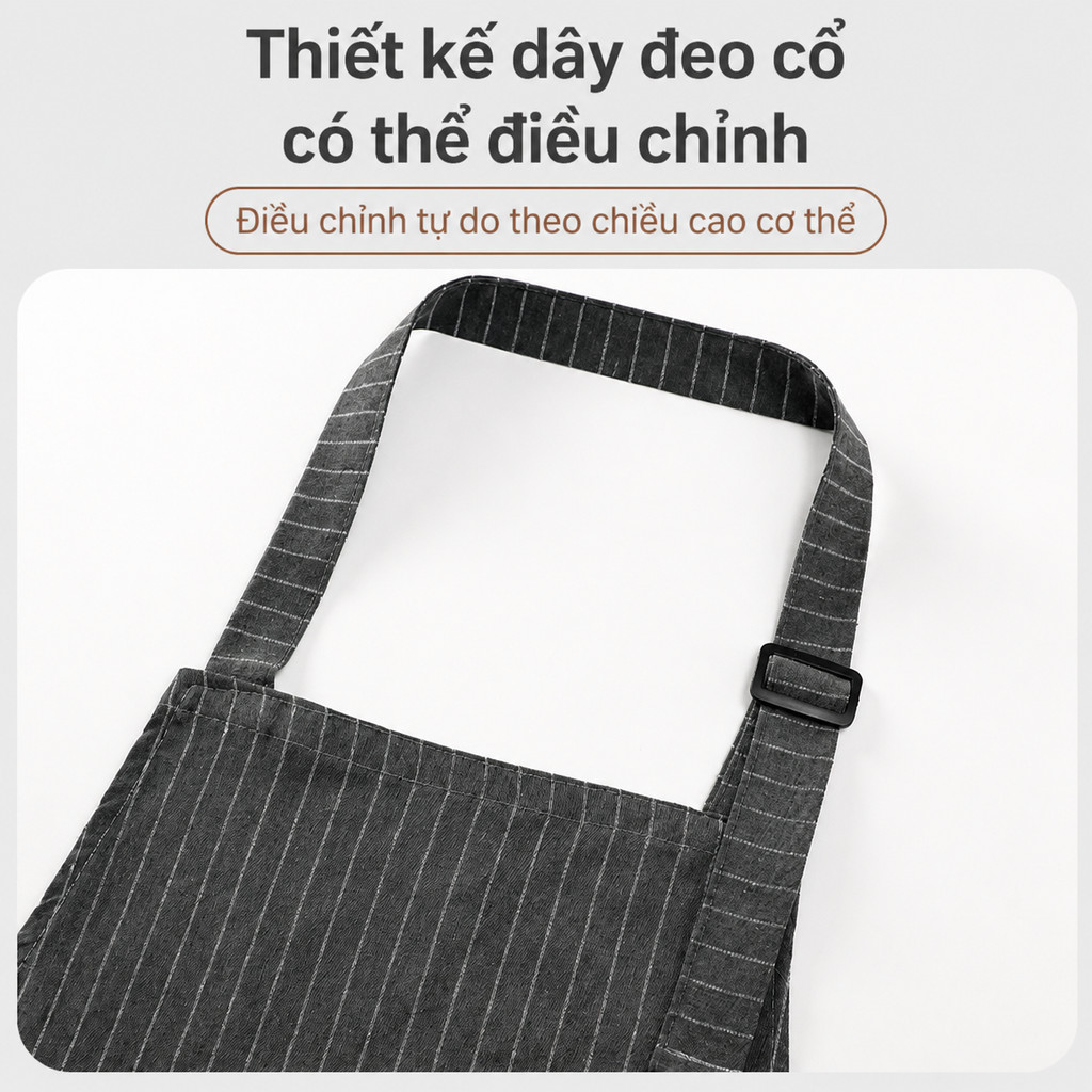 Tạp dề cotton nguyên chất mới 2026, nhẹ thoáng khí, unisex, có băng thắt lưng chống dầu, dùng nấu ăn và làm bếp | BigBuy360 - bigbuy360.vn