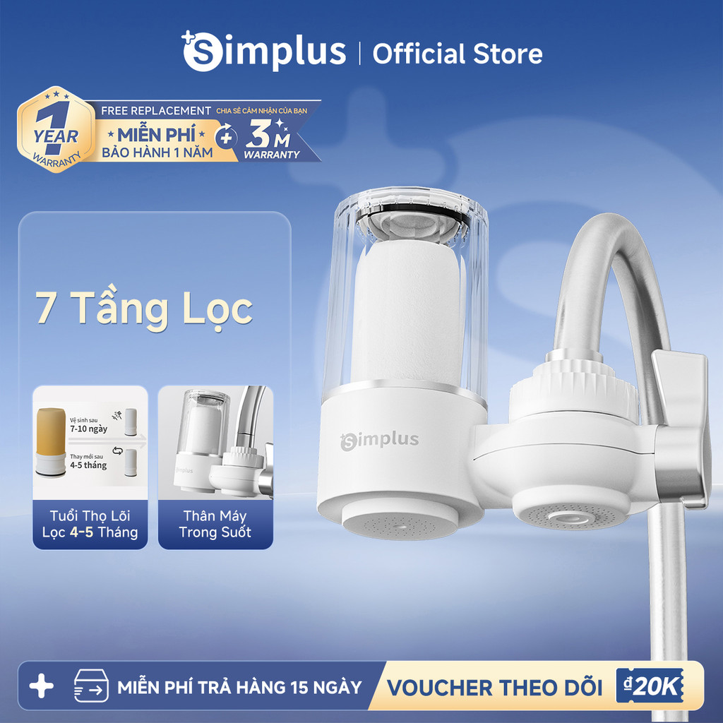 Simplus Đầu Lọc Nước Tại Vòi 7 Tầng Lọc JSQH005 - Bảo Hành 1 Năm 1 Đổi 1