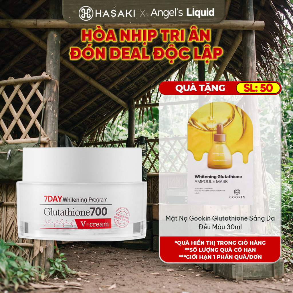 Kem Dưỡng Sáng Da Angel's Liquid 7Day Whitening Program Glutathione 700 V-Cream 50ml