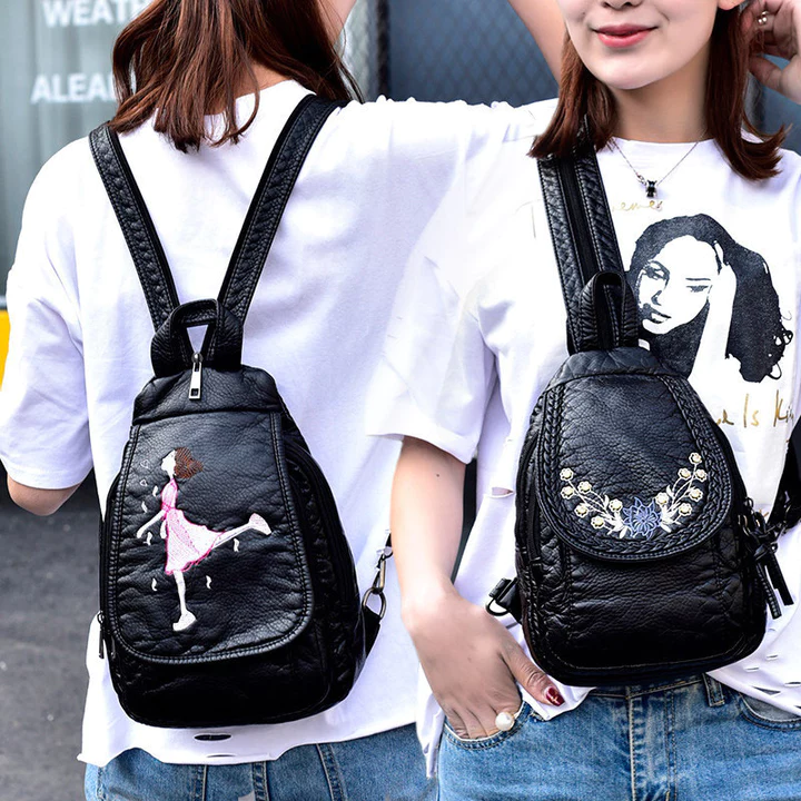 Women's Korean-Style PU Leather Backpack – Mini, for Travel
