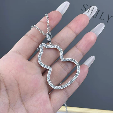 Thời Trang Boutique s925 Bạc Vòng Cổ Dễ Thương Bầu Thiết Kế Cảm Giác Vòng Cổ Kim Cương Nữ Bạc Trang Sức Sang Trọng Áo Len Dây Chuyền Trang Sức ATES