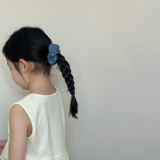 Hàn Quốc Denim Hàn Quốc Scrunch Nhẫn Trẻ Em Buộc Tóc Đầu Dây Phụ Kiện Tóc Bé Gái Đuôi Ngựa Tóc Vòng Phiên Bản Hàn Quốc