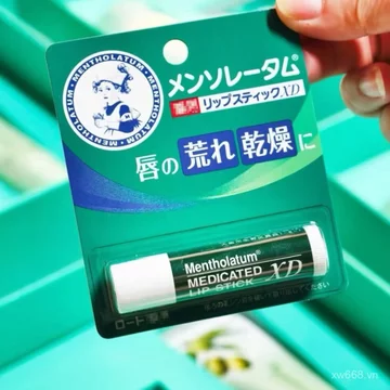 Bao bì chính hãng phổ biến Phiên bản Nhật Bản nhập khẩu ~ Mentholatum Nam Nữ Bạc hà Dưỡng ẩm Dưỡng ẩm XD Son dưỡng môi 4g / pc