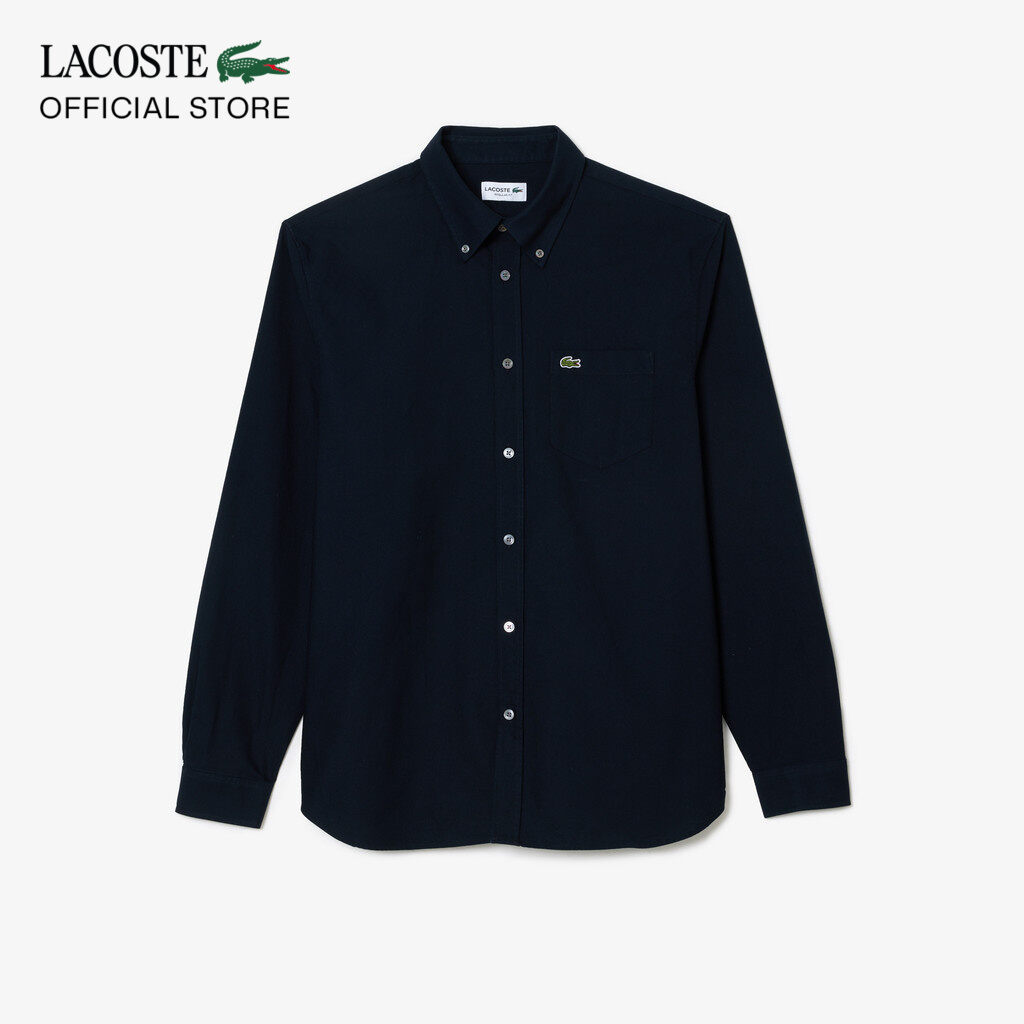 Áo Sơ Mi Lacoste Nam Dáng Suông Tay Dài Chất Liệu Oxford