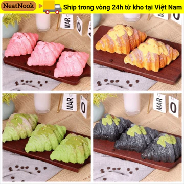 Đồ chơi bóp Croissant mô phỏng NEATNOOK, Đồ chơi thần tài cảm giác Squishy giảm căng thẳng, Giải nén dễ thương ​​Quà tặng không độc hại Đồ chơi tăng chậm Người lớn Trẻ em​​