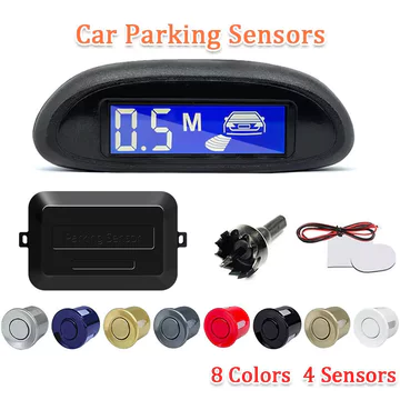 Cảm biến đỗ xe Sinovcle cho ô tô với màn hình LED lùi Parktronic tự động 4 cảm biến Hệ thống phát hiện Radar Màn hình nền