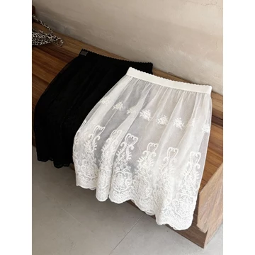 chân váy đi biển váy ngắn nữ Sườn xám, váy lót trong chống hở, váy ren viền hoa, váy ren, váy ren, áo len, váy ren rỗng, váy xếp chồng và kết hợp tất cả các kết hợp