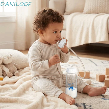 Bình sữa DANILOGF, Bình sữa sơ sinh cổ bình 150 / 240ml, Bình sữa trẻ sơ sinh rảnh tay đáng yêu có ống hút PP Bình sữa trẻ sơ sinh cho bé bú