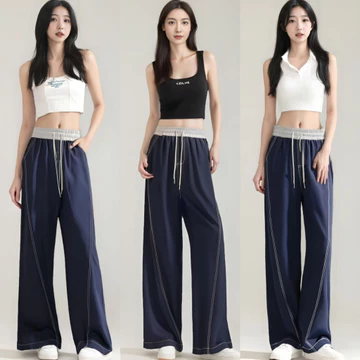 [Quần Machete Denim] Quần rộng denim mềm mỏng dành cho nữ mùa xuân eo cao Quần nữ thông thường cạp cao ống rộng Quần ống rộng Scimitar Quần ống rộng dành cho nữ mùa hè dáng rộng thời trang đi lại Ôm h