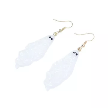 Bông tai ma trắng phẳng Quà tặng Halloween Niche Ghost Acrylic Bông tai dài20260923