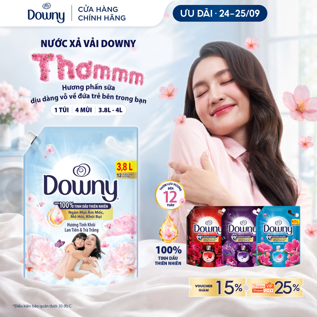 Nước Xả Vải Downy Nhiều Mùi Hương 3.8L / 4L