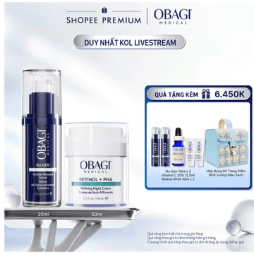 [Obagi - Lucie] Combo Serum Kích Hoạt Năng Lượng Tế Bào Obagi Nugen 30ml & Kem Dưỡng Đêm Obagi Retinol + PHA 50ml