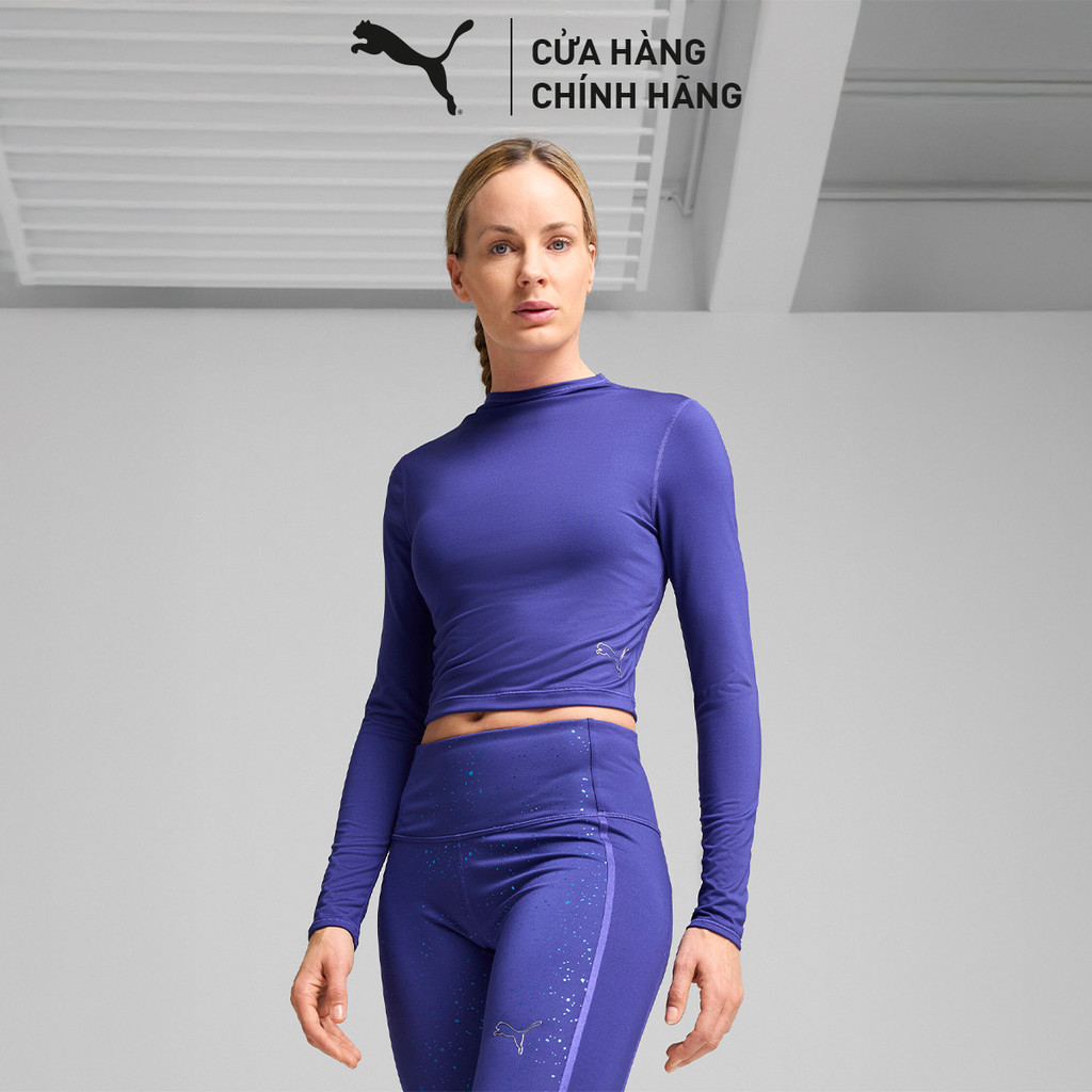 Áo Thun Tập Luyện PUMA Nữ INTERGALACTIC LS TOP Lapis Lazuli Màu Xanh