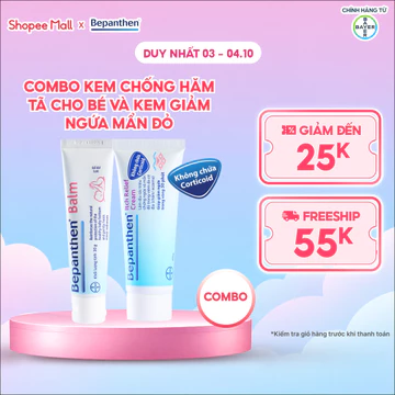 Combo Kem Chống Hăm BEPANTHEN Balm Dạng Kem Mỡ Tuýp 30G và Kem Giảm Ngứa BEPANTHEN Itch Relief Cream 20G