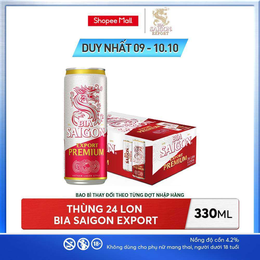 Nồng Độ Cồn 4.2% - Thùng 24 Lon Bia Saigon Export Premium 330ml
