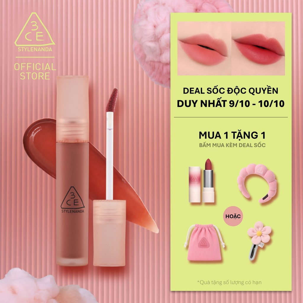 Son Kem Lì 3CE Blur Water Tint Mịn Môi Mờ Ảo, Không Lem, Lâu Trôi, Che Phủ Rãnh Môi, Bền Màu, Nhẹ Môi