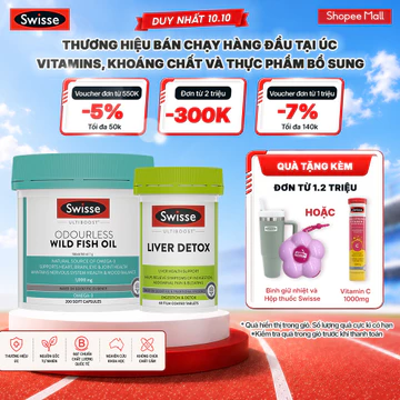 Combo Hỗ Trợ Thải Độc Gan & Giảm Khó Tiêu Đầy Bụng 60v & Dầu Cá 1000mg Hỗ Trợ Sức Khỏe Tim Mạch, Não Bộ, Thị Lực 200v