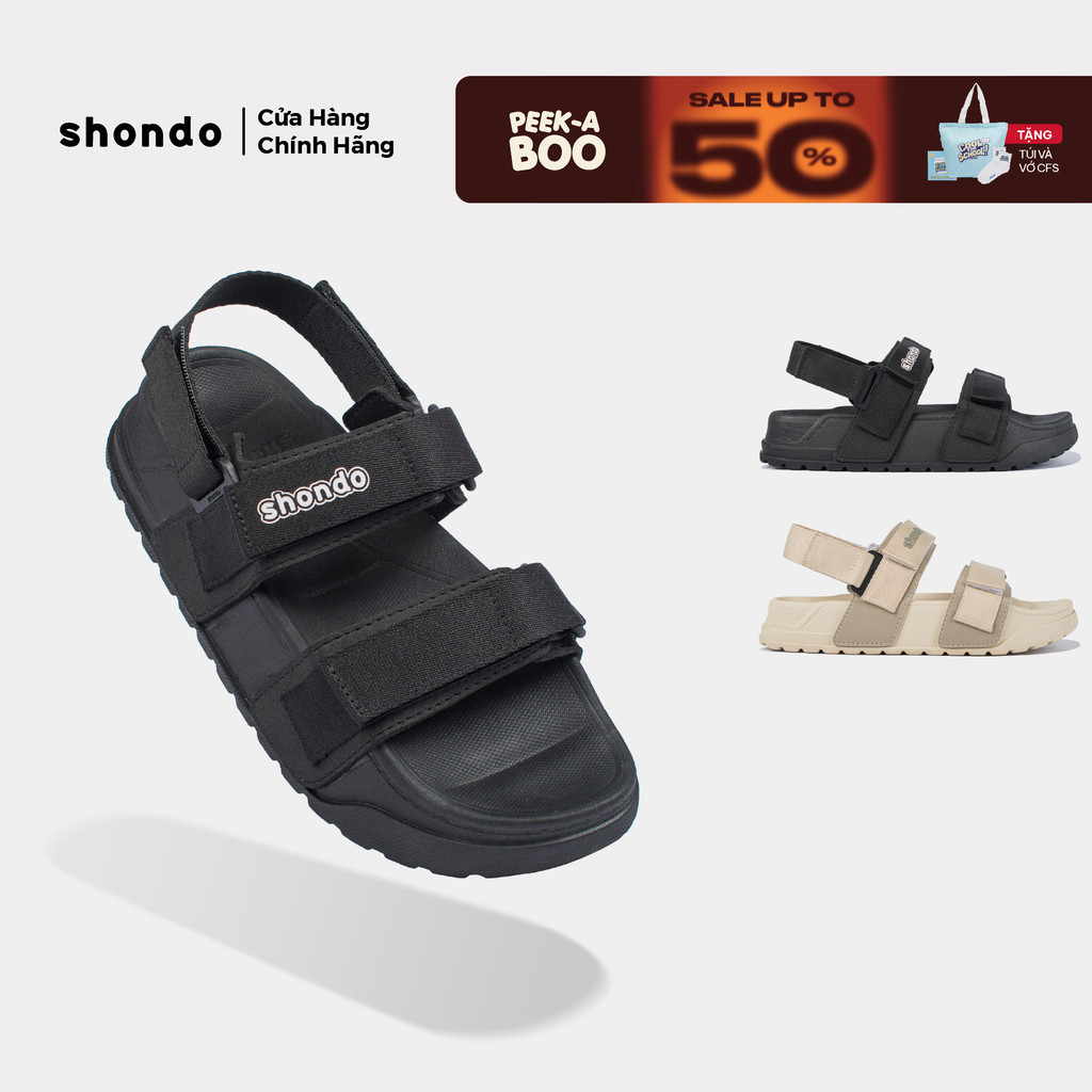 Giày Sandal Unisex Platy 2 Ver 2 Shondo Đế Cao 5cm Tháo Quai Thành Dép Nhiều Màu