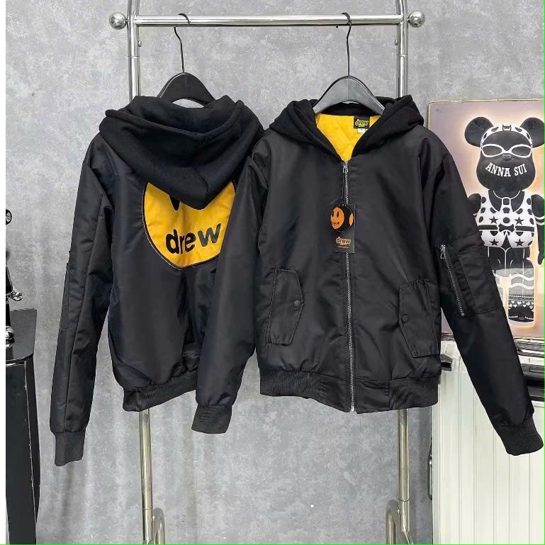 Áo Phao Đờ Diu Mặt Cười Vàng KCloset Áo Gió Trần Bông Dày Dặn 2 Lớp Dáng Rộng Nam Nữ NA27