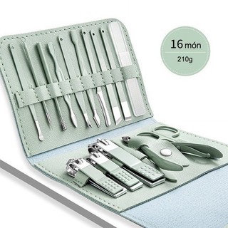 [16 món] Bộ dụng cụ làm móng 16 món kèm túi da đựng - tiện dụng, siêu bền