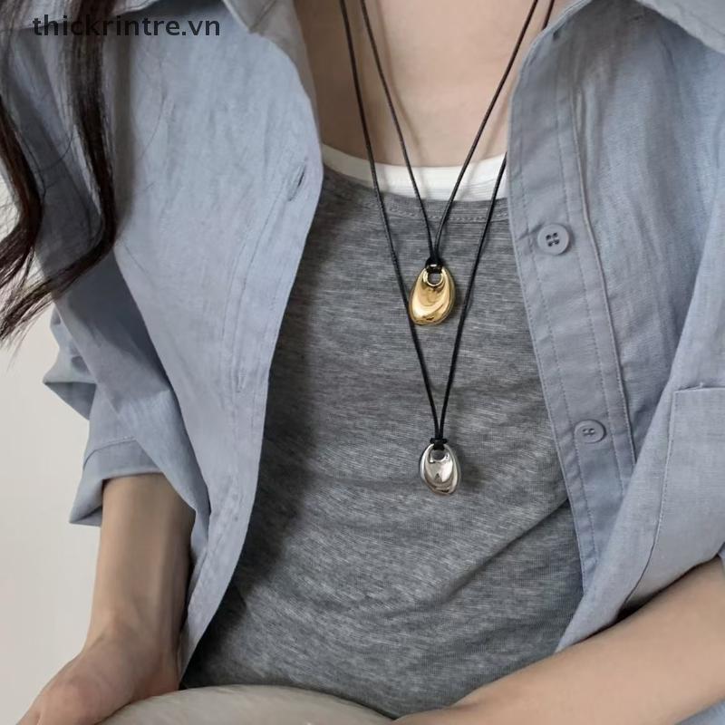 THI Có Thể Điều Chỉnh Dây Da Vòng Cổ Không Đều Đậu Mặt Dây Chuyền Xương Đòn Dây Chuyền Hình Học Quyến Rũ Trang Sức Unisex Phụ Kiện Quà Tặng VN