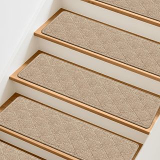 ROOMYCO 1 bậc thang, Thảm chống trượt tự dính, Thảm cầu thang TPR có thể giặt hợp thời trang có thể tái sử dụng cho hầu hết các bước