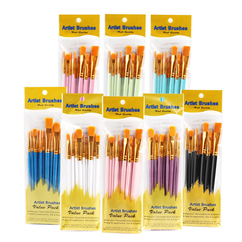 Bộ cọ vẽ 10 chiếc chuyên nghiệp - Cọ sơn dầu, cọ màu nước, cọ acrylic cho tranh màu nước, màu bt & sơn dầu