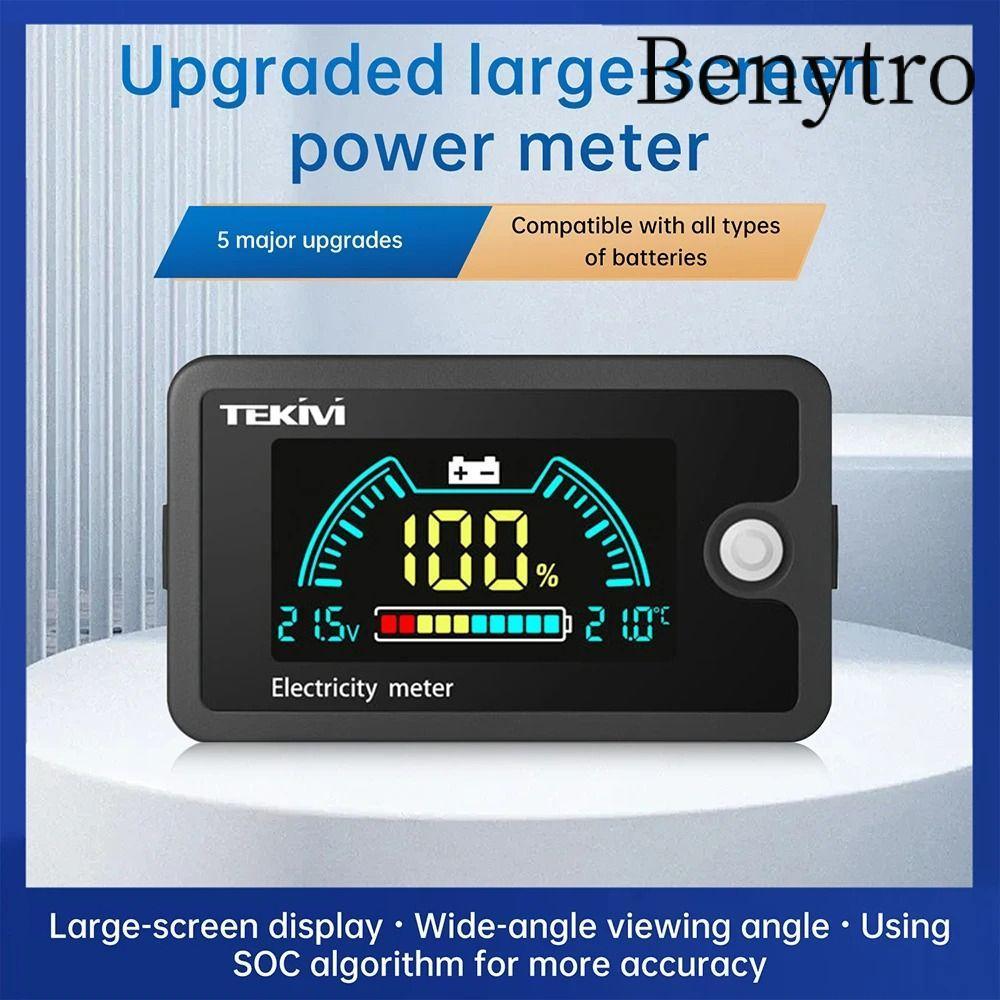 BENYTRO 1 Cái Đồng Hồ Đo Điện, DC8-100V Có Báo Động Nhiệt Độ Pin Công Suất, Màn Hình LCD LiFePO4 Pin Lithium Axit Chì Máy Đo Pin Cho Dụng Cụ Ô Tô