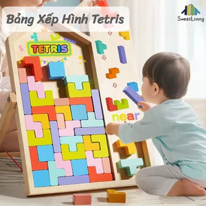 Bảng Xếp Hình Tetris,Đồ chơi xếp gạch Tetris bằng gỗ, đồ chơi montessori phát triển tư duy cho bé, Cho Trẻ 1-12 Tuổi