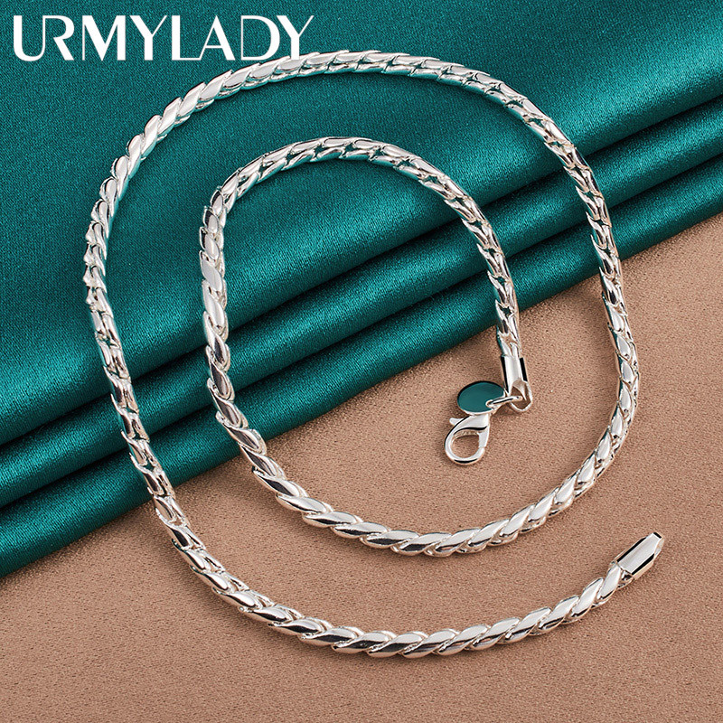 URMYLADY Dây Chuyền Bạc 925 Mịn 4mm, Phù Hợp Unisex