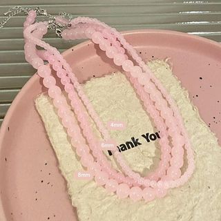 N1085 Vòng Cổ, Dây Chuyền ngọċ Trai màu hồng trong suốt Kiểu Dáng Dài Sang Trọng, Phù Hợp Với Nhiều Dịp.